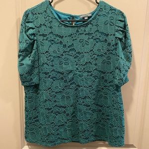 Lace puff sleeve blouse